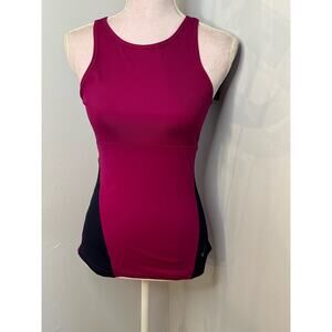 Nike Yoga Women's Dri-Fit Dark Pink Open Back Slim Fit Active Tank Size S